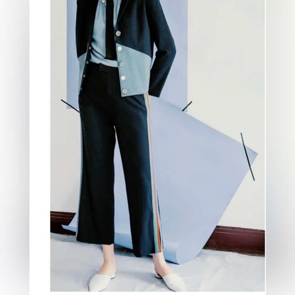 Petite Studio Navy Wide Leg Pants